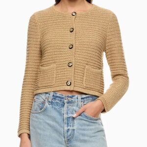 CeCe Women's Camel Knit Lady Cardigan Size Small NWT